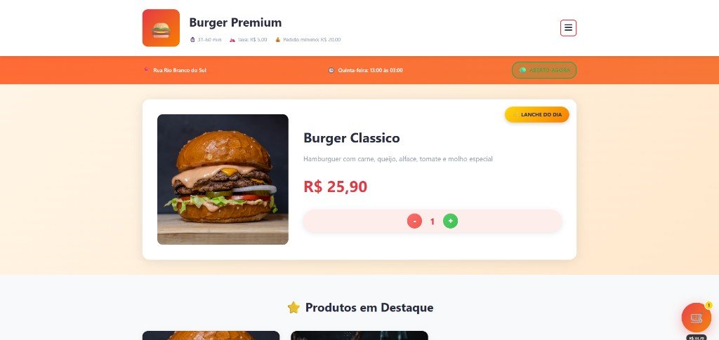 Loja do restaurante no desktop